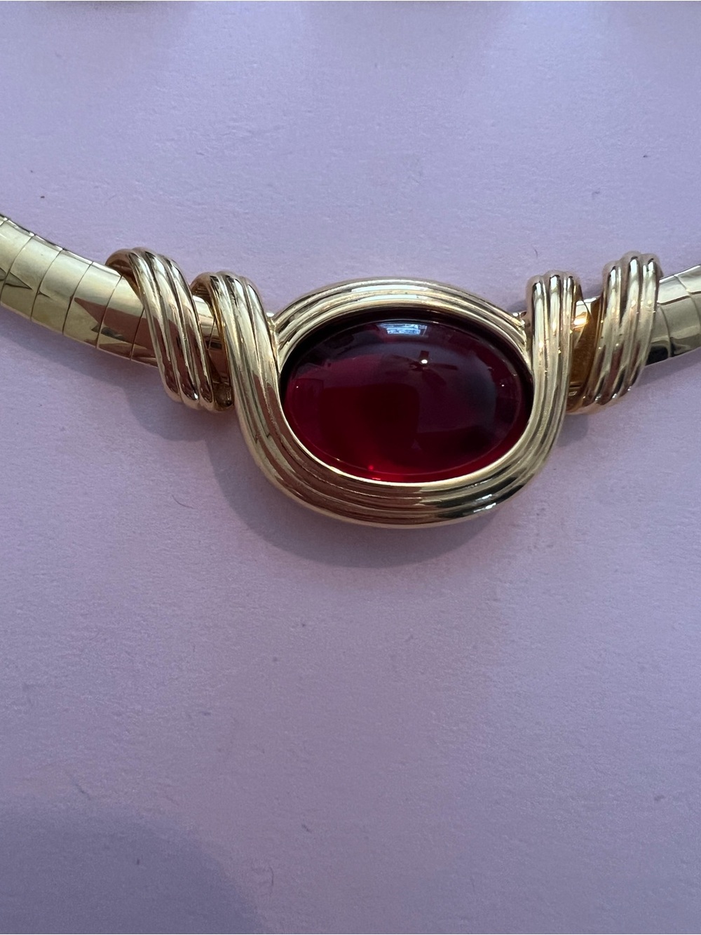 Joan Rivers Gold Plated Omega Necklace With Complete Set of 10 cabochons Rare - Picture 2 of 8